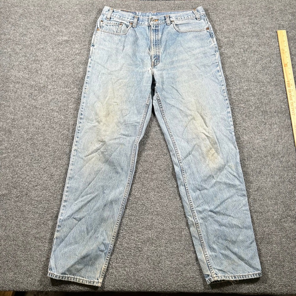 Levi's Jeans Mens Size 38x34 Light Wash 550 Relaxed Fit Denim Canada Distressed
